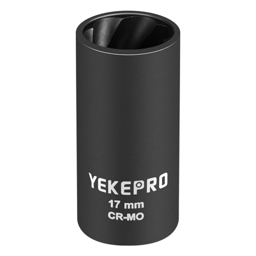 17mm 1/2" Drive Lug Nut Remover for Damaged, Rusted Nuts & Screws, Twist Socket, 1 Piece