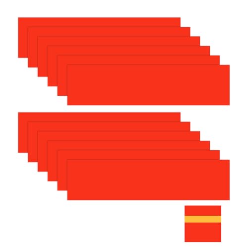 Image of M METERXITY 12-Pack Engraving Blank Materials Double Color 8x2 Inch, 1.3mm Thick ABS Plastic Sheet Yard Signs Name Plate for Door /Office /Home /Conference /Hotel /DIY Carving[Red /Yellow]