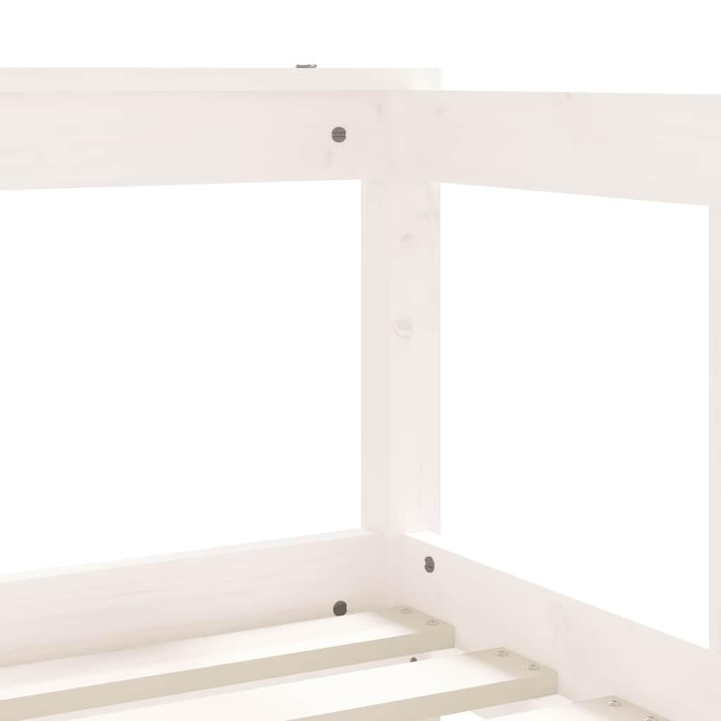 vidaXL Estructura de Cama para Niños, Somier Infantil con Cabecero, Marco de Cama, Mueble para Dormitorio, Madera de Pino Blanco 70x140 cm