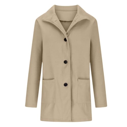 Hiking Jacket Women Lightweight Long Coats Winter Stand Collar Breasted Wool Blend Peacoat Thicken Blazer Jacket4
