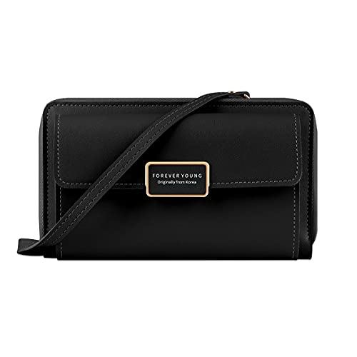 Preisvergleich Produktbild Kleine Umhängetasche Handytasche für Frauen, Frauen Handytasche Geldbörse Umhängetasche aus PU-Leder Handy-Geldbörse mit Quasten reißverschluss, verstellbarem Riemen und Kreditkartenfächern