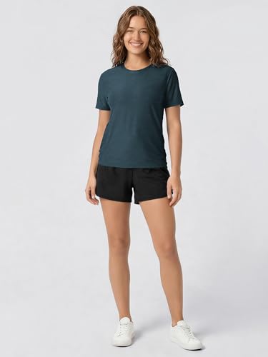 Image of ODODOS Women's Performance Cropped Tee Ultra Soft odSTRATUM Tech Short Sleeve Relaxed Top Crew Neck T-Shirts