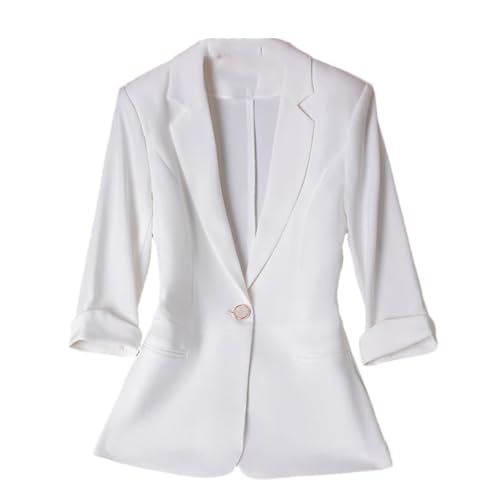 Women Spring Summer Blazers Small Suit Jacket Office Ladies Half Sleeve Coat Tops