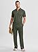 JMIERR Mens Two Piece Short Sets Beach Outfits Summer Cruise Waffle Quater Zip Polo Shirts Casual Loose Pant Vacation Fashion Outfits, XXL, Green
