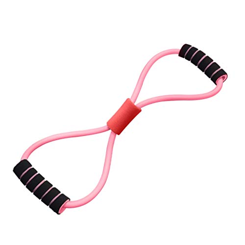 LIQIN Yoga Rally Back Trainer Household Shoulder Neck Eight-Stretch Elastic Rope Stretch Belt Exercise Arm Fitness Equipment (Color : Pink(15 lb))