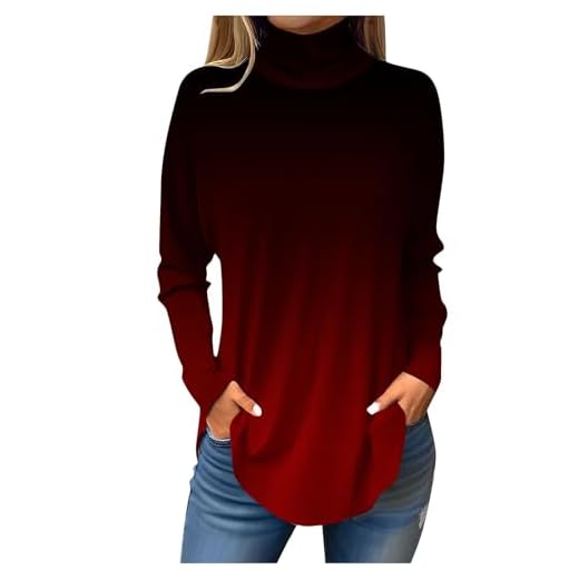 ChicCrate Valentine Shirts for Women St Patricks Day Shirt Tops Womens Long Sleeve Turtle Neck Graphic Crewneck Sweatshirt Spring Dresses Summer Outfits Under 25(14-Wine,Medium)