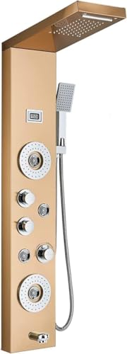 ELLO&ALLO Stainless Steel Shower Panel Tower System,LED