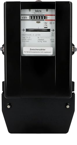 UNITEC Drehstrom-Zwischenzähler | generalüberholt | für interne Verbrauchsmessung | max. 40 A | analoge Anzeige | Bemessungsspannung 230–400 V | mit Deckel & Schaltbild | kompakt 295x160x190 mm UNITEC Drehstrom-Zwischenzähler | generalüberholt | für interne Verbrauchsmessung | max. 40 A | analoge Anzeige | Bemessungsspannung 230–400 V | mit Deckel & Schaltbild | kompakt 295x160x190 mm