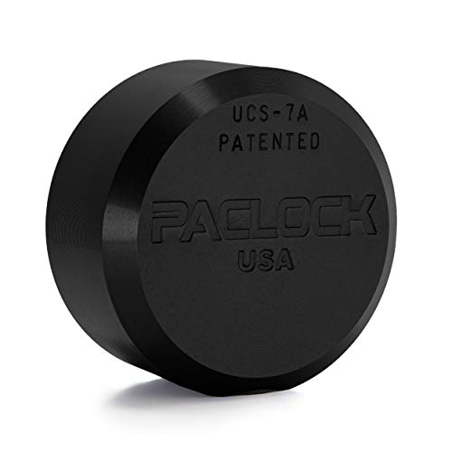 Image of PACLOCK's 7-Series Flat Back Puck w /Tapped Holes, High Security Rotating Disc, Manufacturer-Controlled Key Assigning, Exclusive Key Number, U-Pick! Keyed Alike w / 1 Key, Black