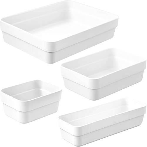Kit 4 Organizador de Gavetas Para Armário Cozinha ou Quarto Logic Branco