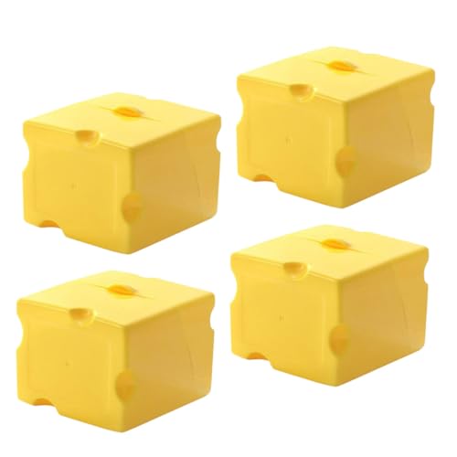 Cabilock 4 Piezas Contenedor de Almacenamiento de Queso Rodajas Caja Sellada con Tapa Abs Resistente Organizador Compacto para Refrigerador Mantiene la y Prolonga Vida Útil Color Amarillo