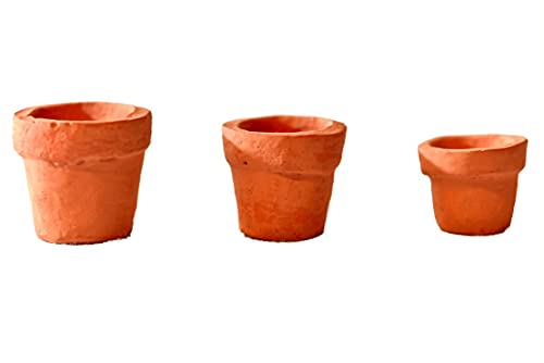 G & F Products G & F Garden Miniature Fairy Garden Tiny Pots (Set of 3), Orange …