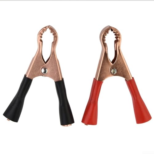Image of 50A for alligator Clips 80mm Heavy Duty Copper Plated for battery Test Leads with Thick Spring Teeth for Solar Panels Electric Fences Cars Boats Red and Black(2pcs)
