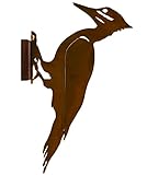 Elegant Garden Design Pileated Woodpecker, Steel Silhouette with Rusty Patina
