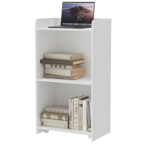 aboxoo Podium Stand - Portable Podium Stand with 4 Rolling Wheels Pulpits for Churches with Adjustable Shelf Hostess Stand Mobile Teacher lecterns & podiums for Church Classroom Office (White)