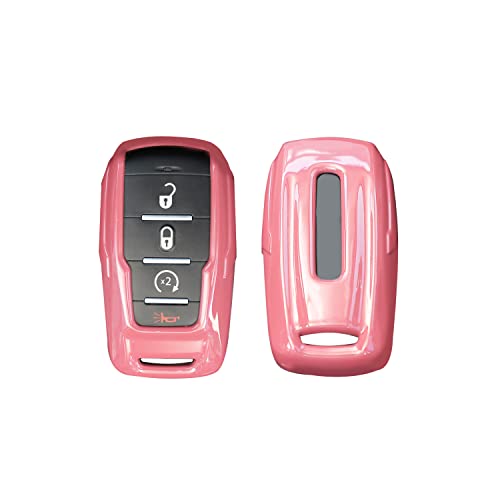 Image of Key Fob Case Cover Key Bag Holder Protection Shell Accessories for Dodge RAM 2018-2026,Pink