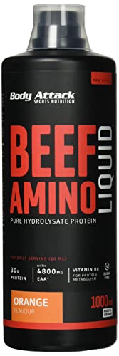 Body Attack Beef Amino Liquid, Orange, 1er Pack (1x 1000ml)