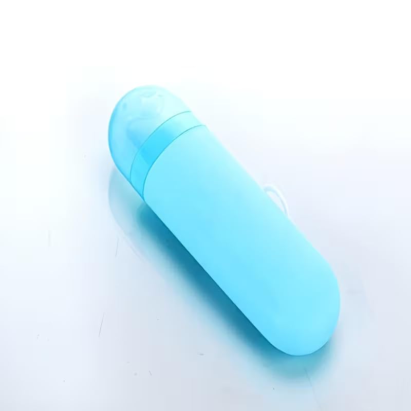 Estojo de viagem para escova de dentes com cápsula de suporte de pasta de dente, suporte de escova de dentes portátil para viagem, armazenamento em casa e acampamento, azul