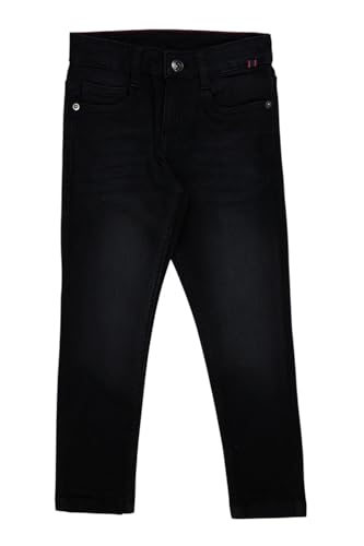 Image of Pantaloons Junior Kids Cotton Stretch Blend Jeans | Slim Fit | Mid Rise Waist | Full Length