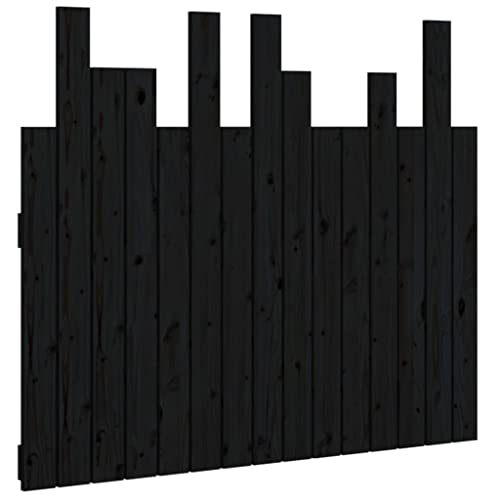 vidaXL Tête de lit Murale Noir 95,5x3x80 cm Bois Massif de pin