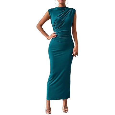 BTFBM Women's Ruched Maxi Dress Cover