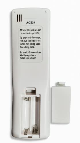 Image of Ehop RC56CMI-W1 Remote Control for Carrier Air Conditioner VE-234