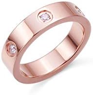 Fullrainbow Couples Love Rings Band Engagement for Women Stainless-Steel Rings Size 6 (6#)