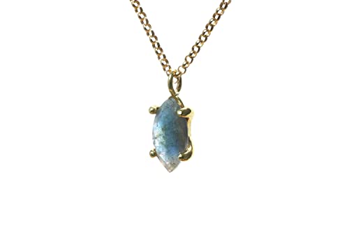 Collier Pierres Précieuses en Labradorite Anémone Unique au design soigné et captivant