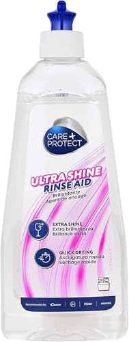 CARE + PROTECT Brillo Extra Universal Abrillantador Para Lavavajillas, Potente Sobre Manchas Y Halos, Favorece Un Secado Más Rápido, 500 ml