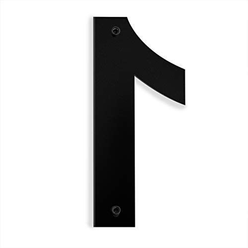 Barton House Number (1) 6" Inch Black Sus304 Steel Outdoor Apartment Mailbox Door Street Address Self-Stick Hotel Floor Floating #TOP1
