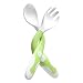 SUPVOX 2pcs bambino utensili cucchiaio forchetta set pieghevole bambino alimentazione stoviglie auto-alimentazione apprendimento posate per bambini bambini bambino (verde)