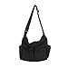 Canvas Tote Bag Hobo Crossbody Handbag Big Capacity Messenger Bag with Multiple Pockets Casual Shoulder Bag for Women Men (A-Black)