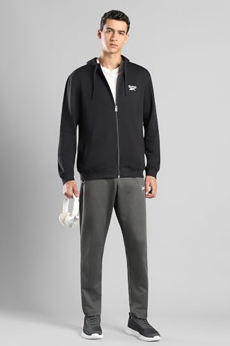 Image of Reebok Men's Full-Zip Hoodie - Soft Fleece Sweatshirt with Adjustable Hood & Front Pockets