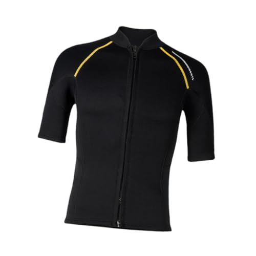 Chaqueta de neopreno para hombre con manga corta y cremallera frontal, transpirable, adecuada para buceo, surf, natación y deportes acuáticos miniatura 6