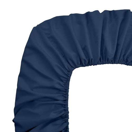 FreshCulture King Fitted Sheets, Bulk Pack of 6, Deep Pocket, Soft Microfiber Bottom Sheets for Home, Salons, Hotels, King Size Fitted Sheets Only (Navy Blue)