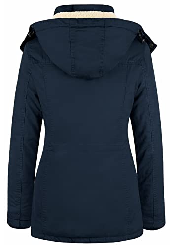 Wenven Women's Winter Heavyweight Warm Utility Fashion Parka Jacket (Navy, M) #TOP1