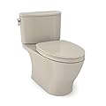 TOTO MS642124CEFG#03 Nexus One-Piece Elongated 1.28 GPF Universal Height Toilet with CEFIONTECT and SS124 SoftClose Seat, WASHLET+ Ready, Bone