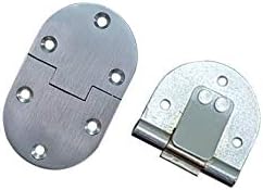 QCAA Solid Brass Butler Tray, Folding Table Hinge, 2-1/2" x 1-1/2" x 3.0 mm, Satin Chrome, 2 Pack, Made in Taiwan - Image 5
