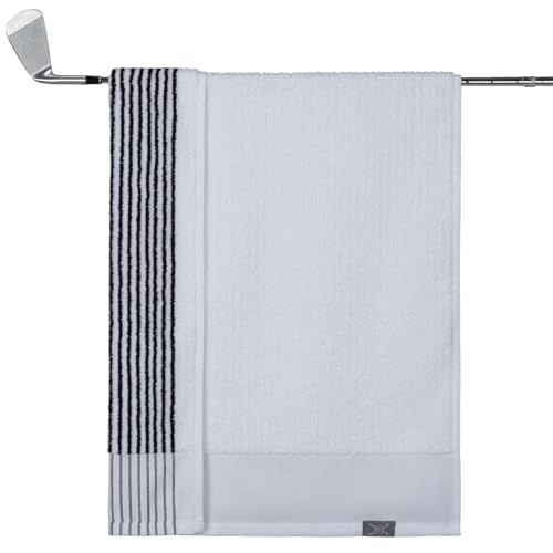 Handy Picks Caddie Golf Towel Extra Large 44 x 22 Caddy Towel for Tour Professionals Selected Soft Cotton Absorbent with Professional Edge Finishing (White Pack of 1)