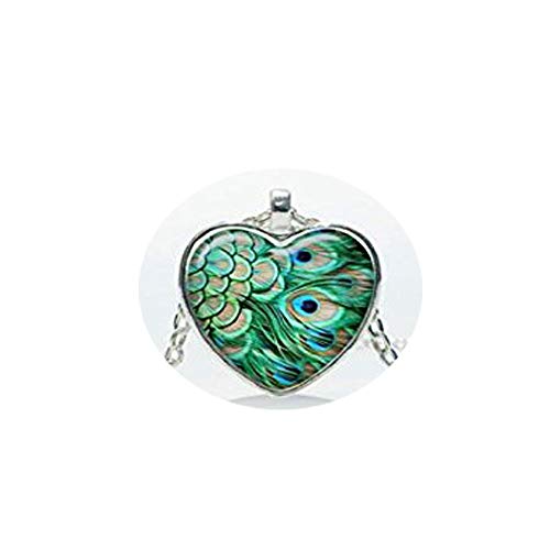 Frybrid Women Heart Leaf Key Peacock Pendant Sweater Chain Necklace+ Gift