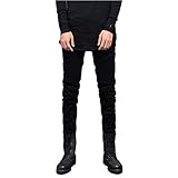 DAVID.ANN Men's Ripped Slim Straight Biker Jeans