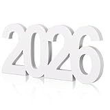 AceOrbit Graduation Decorations 2026 Table Sign Centerpieces 13" x 5.5" Wooden Class of 2026 Block Graduation Photo Booth Props for High School Seniors Night Decor College Party Supplies(White)