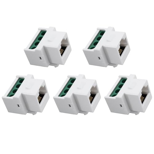 VGOL Lot de 5pcs Prises Téléphoniques RJ11 6P4C CAT3 pour Téléphones Fixes Et Télécopieurs