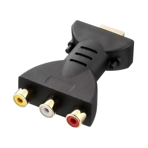 Hukneqn HDMI zu RCA Adapter Konverter 1080P, HDMI auf RGB Stecker für 3RCA, auf 3 RCA CVBS AV Composite Video Audio Adapter/Splitter, Unterstützt ür HD-TV, ältere Fernseher, Kamera