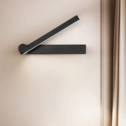 Aplique de pared metal negro con luz LED moderna y brazo orientable 7
