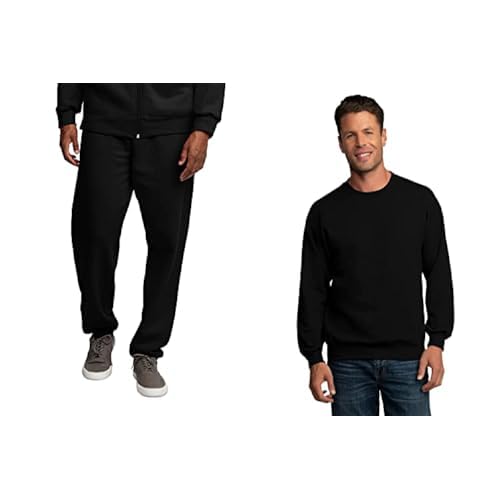 Image of Fruit of the Loom Eversoft Fleece Elastic Bottom Sweatpants with Pockets, Relaxed Fit, Moisture Wicking, Breathable