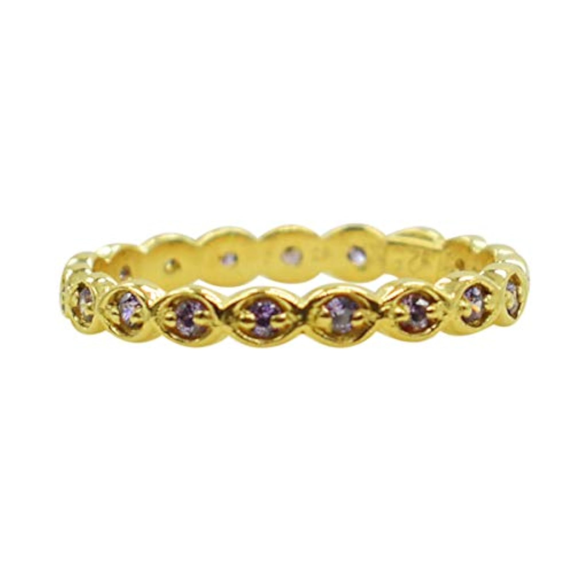 Genuine Gemstone Solid 925 Sterling Silver Eternity Ring