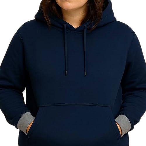 Image of RodZen Cotton Fleece Oversized /Loose Fit Hooded Sweatshirt Full Sleeves Solid Jumper Hoodie for Women /Girls
