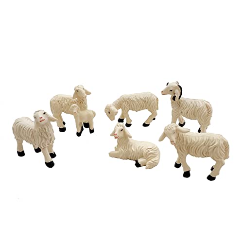 Miniature Garden Figurines Set Of 6 Garden Sheep Statues Outdoor Decor Garden Art Outdoor For Fall Winter Garden Decor Outdoor Statue For Patio, Lawn, Yard Decoration, Housewarming Garden Gift (Sheep) #TOP3