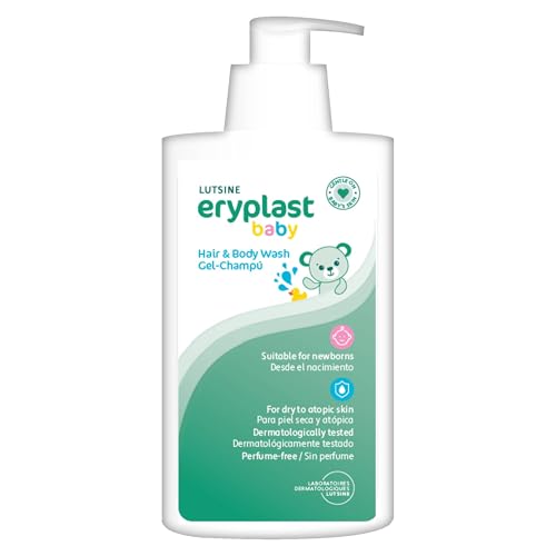 Eryplast Gel-Champú 500 ml - Gel de ducha y champú para bebé de 0 a 36 meses - Gel de ducha para pieles delicadas y bebés con piel atópica